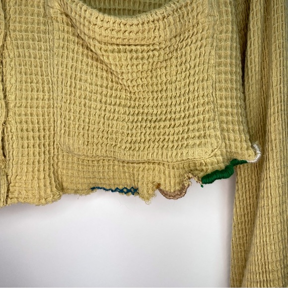 Free People Scout Cropped Jacket Top Buttondown Cotton Oversized Small Mustard - Picture 9 of 14